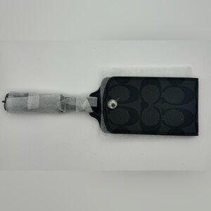 COACH Luggage Tag in signature canvas - Charcoal